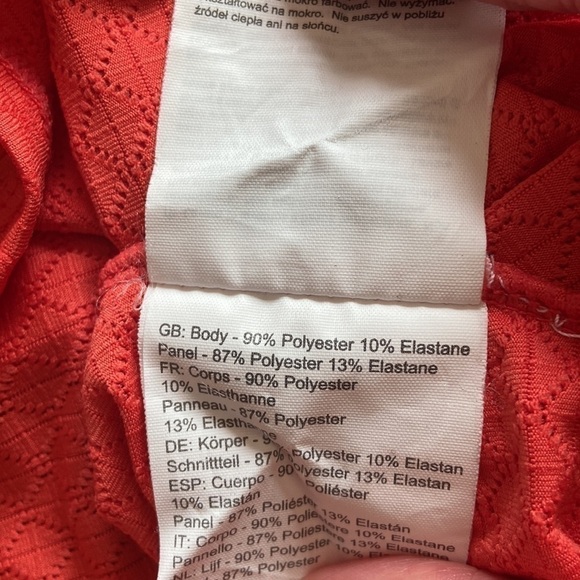 bench Cap Sleeve Geo Mesh Tee Red Orange Size Medium - Picture 10 of 13